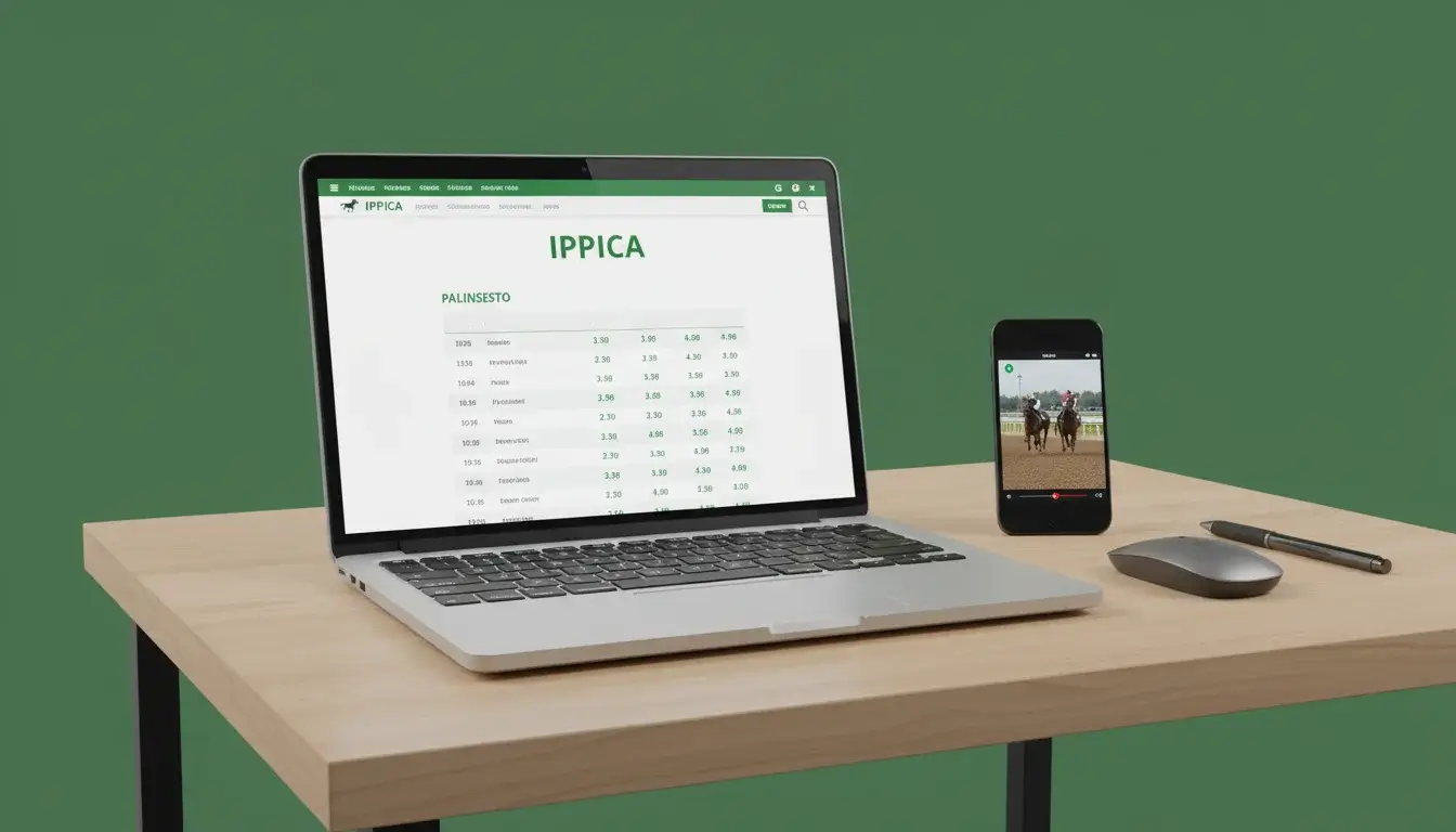 Schermata di una piattaforma di scommesse ippiche online con il palinsesto delle corse