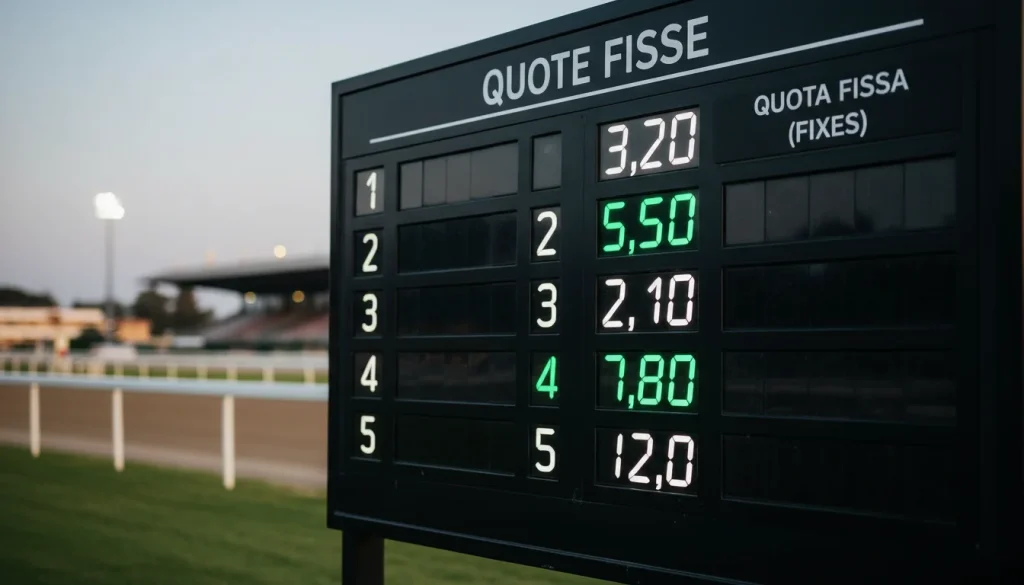 Tabellone delle quote all